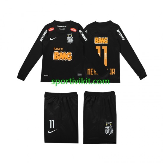 Completo da calcio Bambini Santos NEYMAR JR 11 Retro Classic 2012 2013 Maglia Seconda Manica Lunga