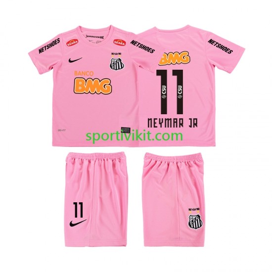 Completo da calcio Bambini Santos Neymar JR 11 Retro 2012 2013 Maglia Quarto Manica Corta
