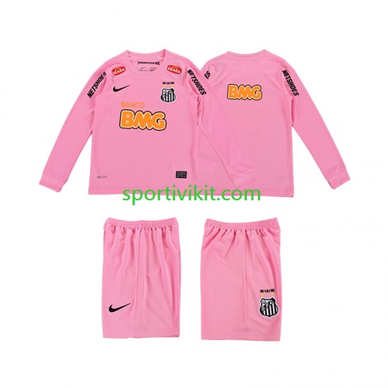 Completo da calcio Bambini Santos Retro 2012 2013 Maglia Quarto Manica Lunga