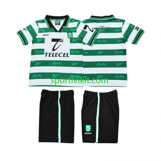 Completo da calcio Bambini Sporting CP Retro 1999 2000 Maglia Prima Manica Corta