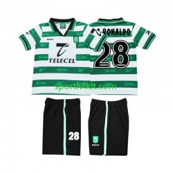 Completo da calcio Bambini Sporting CP Cristiano Ronaldo 28 Retro 1999 2000 Maglia Prima Manica Corta
