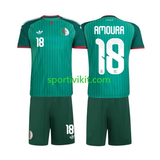 Completo da calcio Bambini Algeria Mohamed Amoura 18 Maglia Seconda 2026 Manica Corta