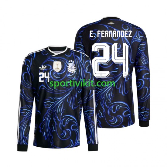 Argentina Enzo Fernandez 24 World Cup Uomo Maglia Seconda 2026 Manica Lunga