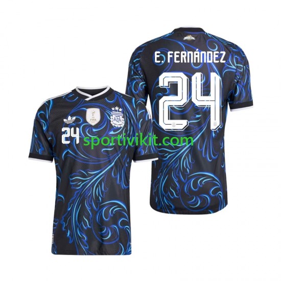Argentina Enzo Fernandez 24 World Cup Uomo Maglia Seconda 2026 Manica Corta