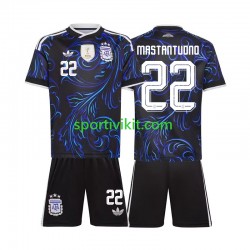 Completo da calcio Bambini Argentina Franco Mastantuono 22 World Cup Maglia Seconda 2026 Manica Corta
