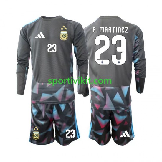 Completo da calcio Bambini Argentina Portiere Emiliano Martinez 23 World Cup Maglia Prima 2026 Manica Lunga