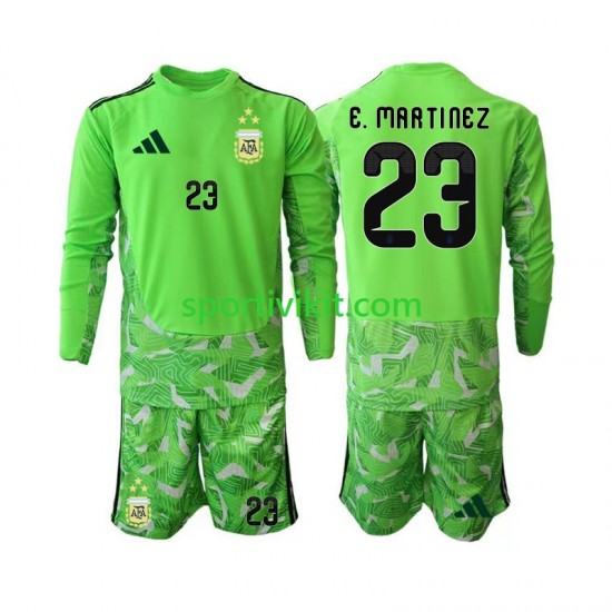 Completo da calcio Bambini Argentina Portiere Emiliano Martinez 23 World Cup Maglia Terza 2026 Manica Lunga