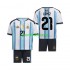 Completo da calcio Bambini Argentina Jose Manuel Lopez 21 World Cup Maglia Prima 2026 Manica Corta