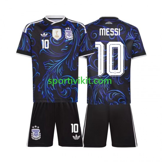 Completo da calcio Bambini Argentina Lionel Messi 10 World Cup Maglia Seconda 2026 Manica Corta