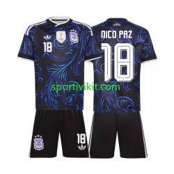 Completo da calcio Bambini Argentina Nico Paz 18 World Cup Maglia Seconda 2026 Manica Corta