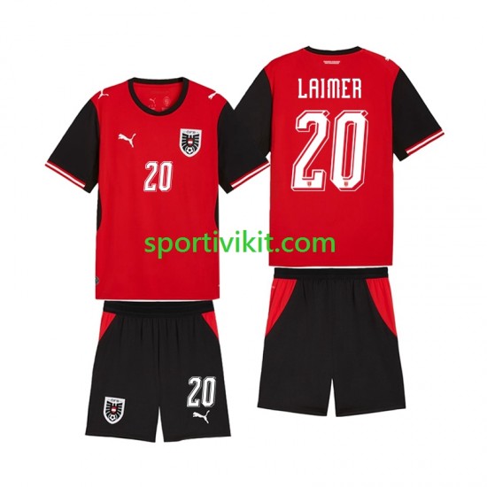 Completo da calcio Bambini Austria Konrad Laimer 20 World Cup Maglia Prima 2026 Manica Corta
