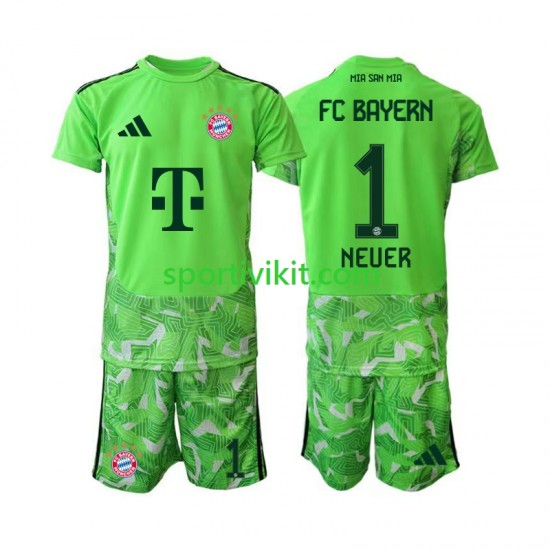 Completo da calcio Bambini FC Bayern München Portiere Manuel Neuer 1 Maglia Prima 2026-2027 Manica Corta
