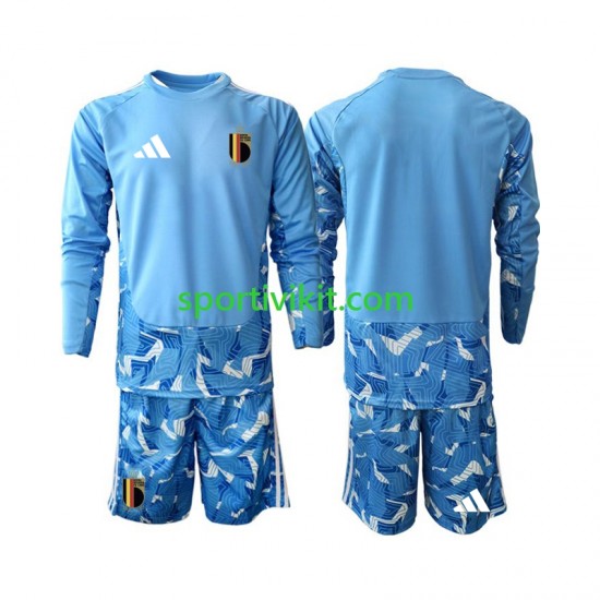 Completo da calcio Bambini Belgio Portiere World Cup Maglia Prima 2026 Manica Lunga