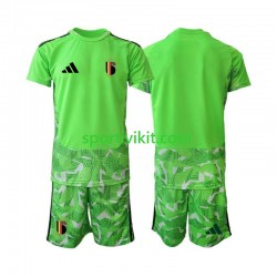 Completo da calcio Bambini Belgio Portiere World Cup Maglia Terza 2026 Manica Corta