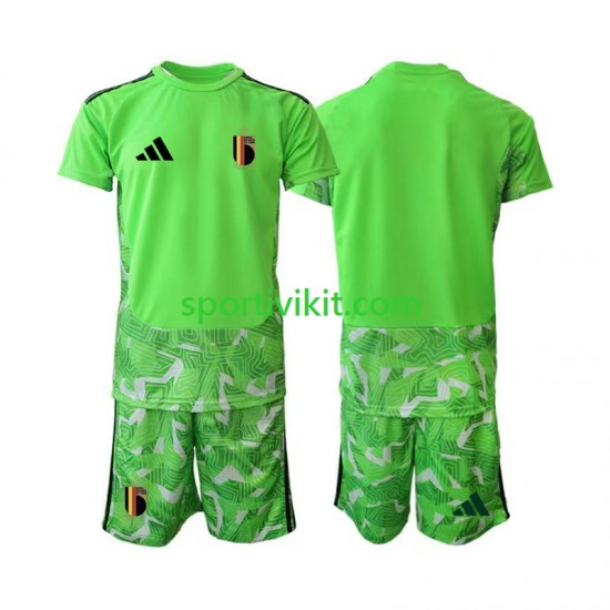 Completo da calcio Bambini Belgio Portiere World Cup Maglia Terza 2026 Manica Corta