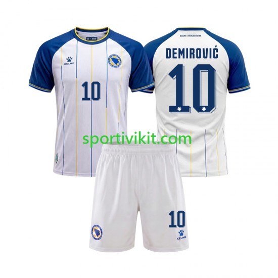 Completo da calcio Bambini Bosnia Herzegovina Ermedin Demirovic 10 World Cup Maglia Seconda 2026 Manica Corta