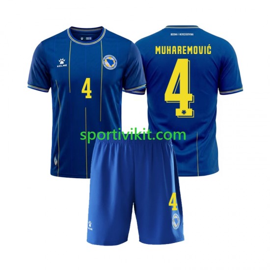 Completo da calcio Bambini Bosnia Herzegovina Tarik Muharemovic 4 World Cup Maglia Prima 2026 Manica Corta