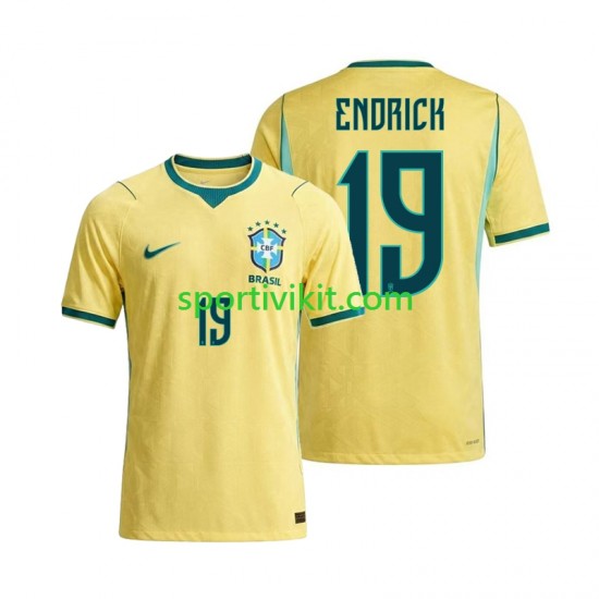 Brasile Endrick 19 World Cup Uomo Maglia Prima 2026 Manica Corta