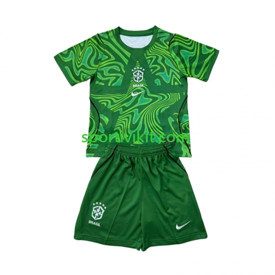 Completo da calcio Bambini Brasile Portiere World Cup Maglia Seconda 2026 Manica Corta