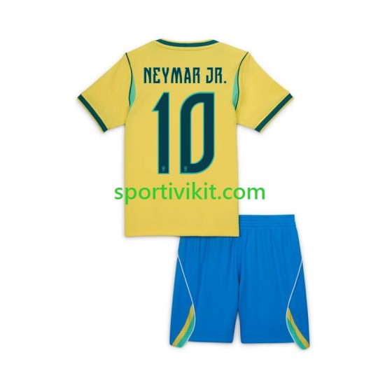 Completo da calcio Bambini Brasile Neymar JR 10 World Cup Maglia Prima 2026 Manica Corta