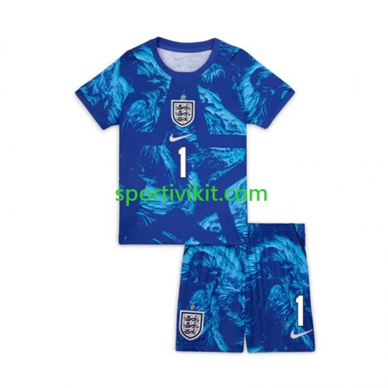 Completo da calcio Bambini Inghilterra Portiere Jordan Pickford 1 World Cup Maglia Terza 2026 Manica Corta