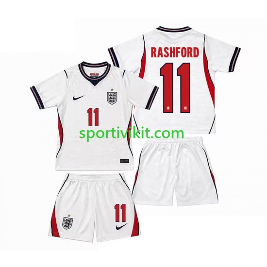Completo da calcio Bambini Inghilterra Marcus Rashford 11 World Cup Maglia Prima 2026 Manica Corta