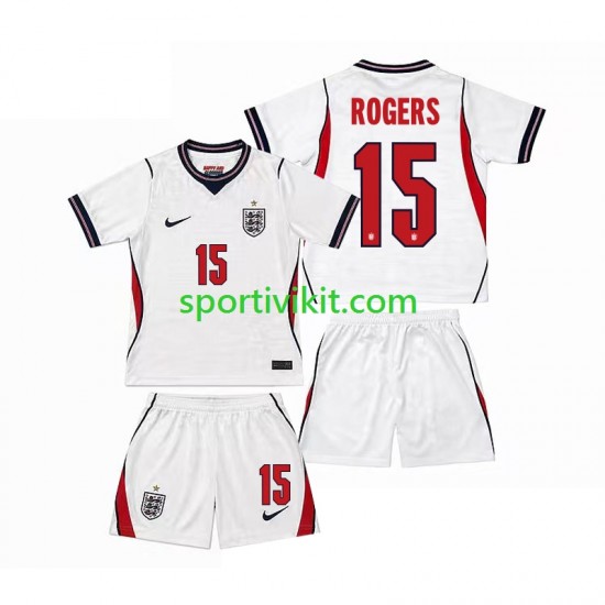 Completo da calcio Bambini Inghilterra Morgan Rogers 15 World Cup Maglia Prima 2026 Manica Corta