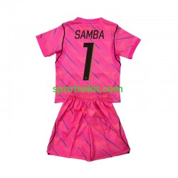 Completo da calcio Bambini Francia Portiere Brice Samba 1 World Cup Maglia Seconda 2026 Manica Corta