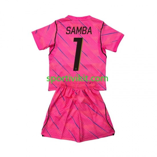 Completo da calcio Bambini Francia Portiere Brice Samba 1 World Cup Maglia Seconda 2026 Manica Corta