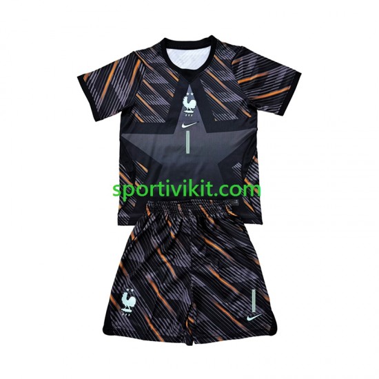 Completo da calcio Bambini Francia Portiere Brice Samba 1 World Cup Maglia Prima 2026 Manica Corta