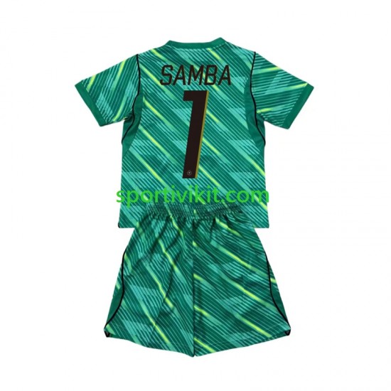 Completo da calcio Bambini Francia Portiere Brice Samba 1 World Cup Maglia Terza 2026 Manica Corta