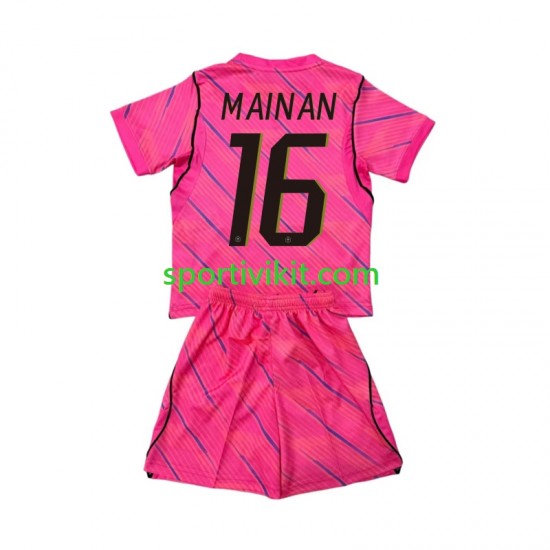 Completo da calcio Bambini Francia Portiere Mike Maignan 16 World Cup Maglia Seconda 2026 Manica Corta