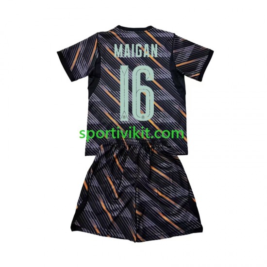 Completo da calcio Bambini Francia Portiere Mike Maignan 16 World Cup Maglia Prima 2026 Manica Corta