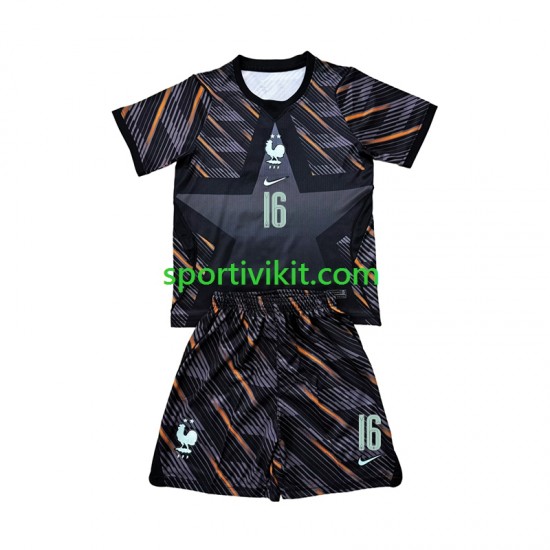 Completo da calcio Bambini Francia Portiere Mike Maignan 16 World Cup Maglia Prima 2026 Manica Corta