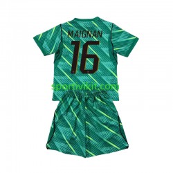Completo da calcio Bambini Francia Portiere Mike Maignan 16 World Cup Maglia Terza 2026 Manica Corta