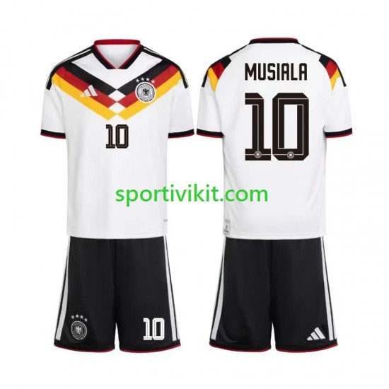Completo da calcio Bambini Germania Jamal Musiala 10 World Cup Maglia Prima 2026 Manica Corta