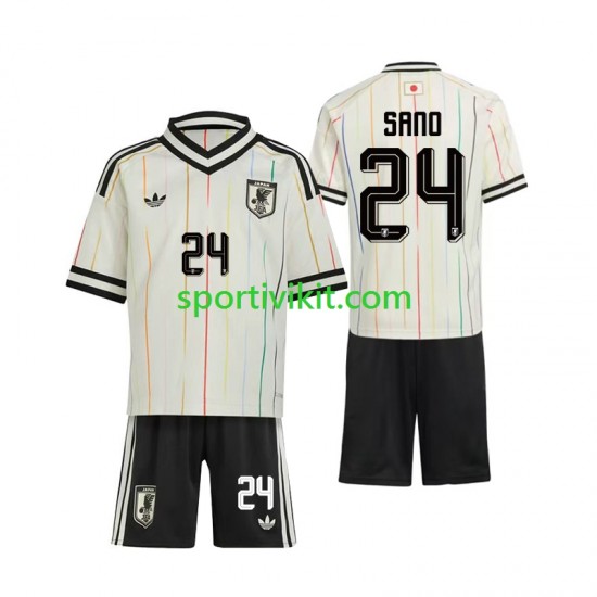 Completo da calcio Bambini Giappone Kaishu Sano 24 World Cup Maglia Seconda 2026 Manica Corta