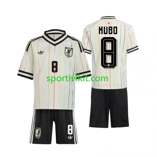 Completo da calcio Bambini Giappone Kubo 8 World Cup Maglia Seconda 2026 Manica Corta