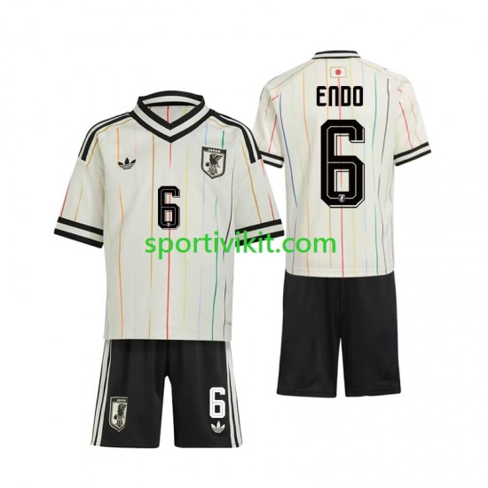 Completo da calcio Bambini Giappone Wataru Endo 6 World Cup Maglia Seconda 2026 Manica Corta