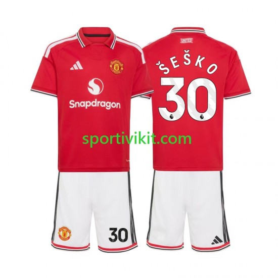 Completo da calcio Bambini Manchester United Benjamin Sesko 30 Maglia Prima 2026-2027 Manica Corta