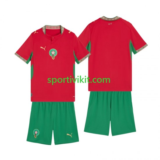 Completo da calcio Bambini Marocco Maglia Prima 2026 Manica Corta