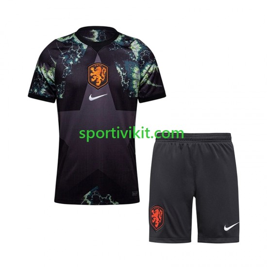 Completo da calcio Bambini Paesi Bassi Portiere World Cup Maglia Seconda 2026 Manica Corta