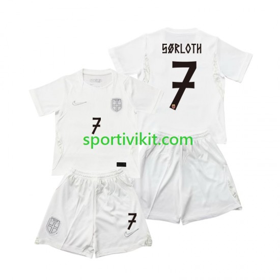 Completo da calcio Bambini Norvegia Alexander Sorloth 7 World Cup Maglia Terza 2026 Manica Corta