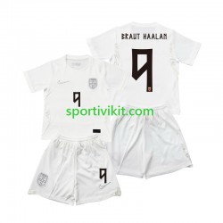 Completo da calcio Bambini Norvegia Braut Haaland 9 World Cup Maglia Terza 2026 Manica Corta