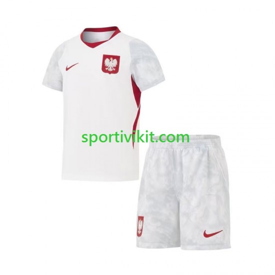 Completo da calcio Bambini Polonia World Cup Maglia Prima 2026 Manica Corta