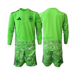 Completo da calcio Bambini Spagna Portiere 6th Green color World Cup Maglia 2026 Manica Lunga