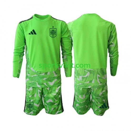 Completo da calcio Bambini Spagna Portiere 6th Green color World Cup Maglia 2026 Manica Lunga