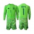 Completo da calcio Bambini Spagna Portiere David Raya 1 6th Green color World Cup Maglia 2026 Manica Lunga
