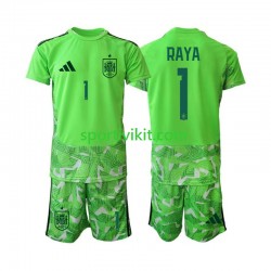 Completo da calcio Bambini Spagna Portiere David Raya 1 6th Green color World Cup Maglia 2026 Manica Corta