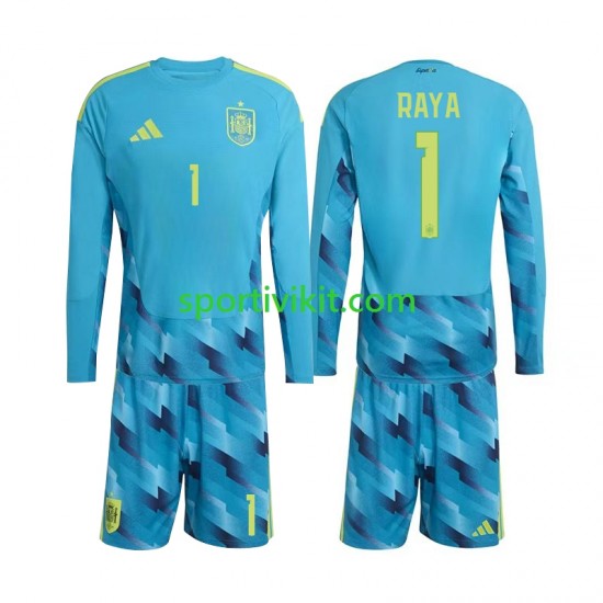 Completo da calcio Bambini Spagna Portiere David Raya 1 World Cup Maglia Prima 2026 Manica Lunga